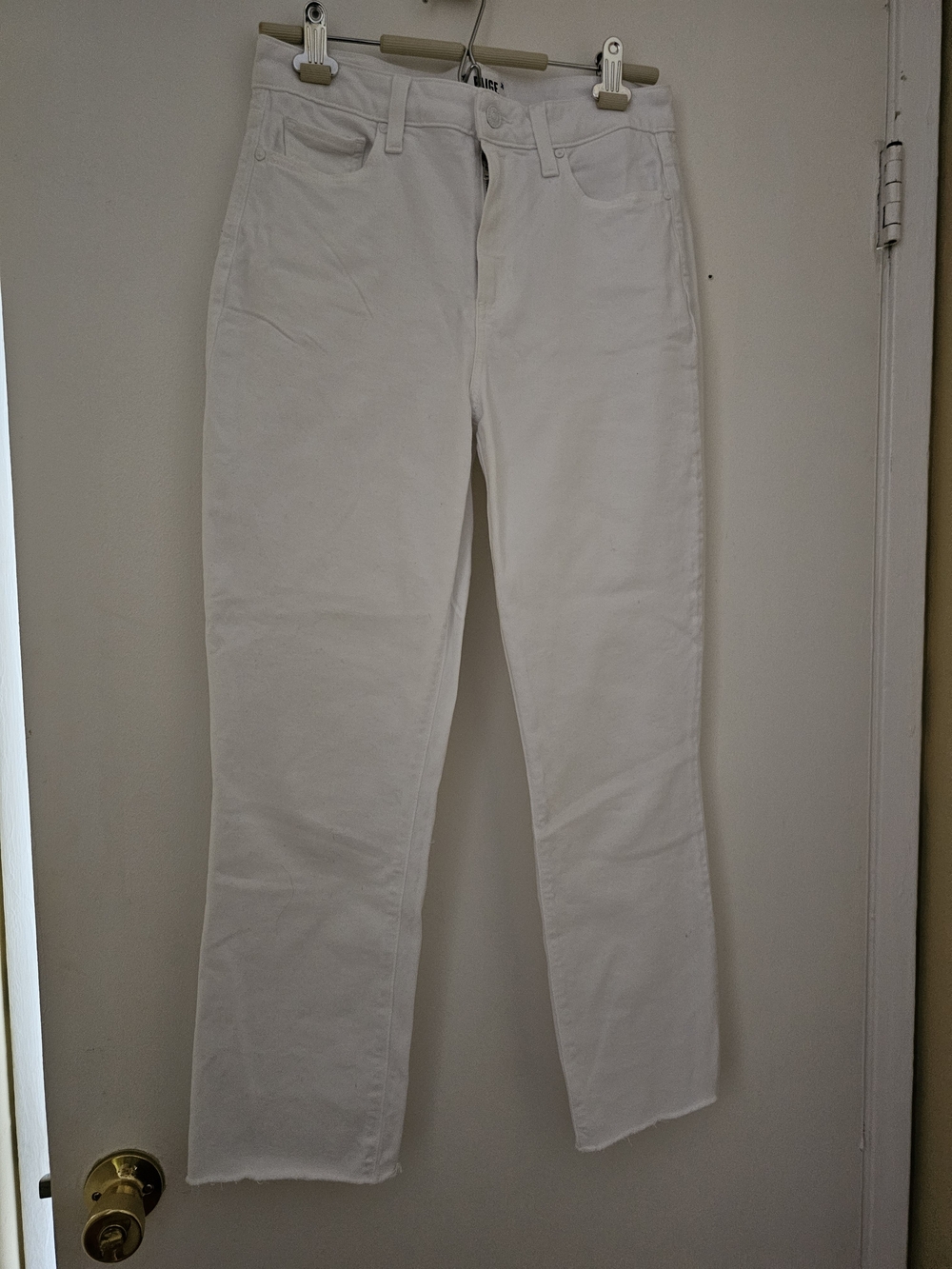 Paige Denim, White High-Rise Straight Cindy Crop Jeans - Women